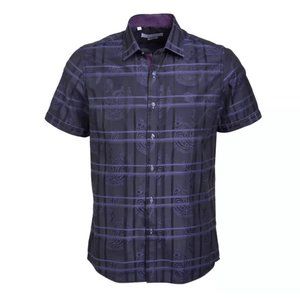 Monza Men's Short Sleeve Modern Fit Shirt - Purple